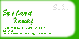 szilard kempf business card